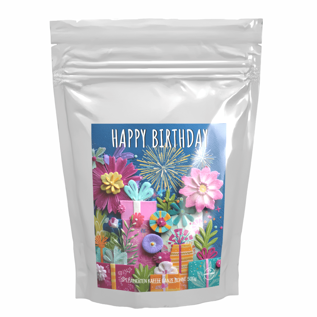 Geschenk Kaffee 'HAPPY BIRTHDAY Motiv 1' - Premium Kaffeebohnen - Kaffeestudio Shop