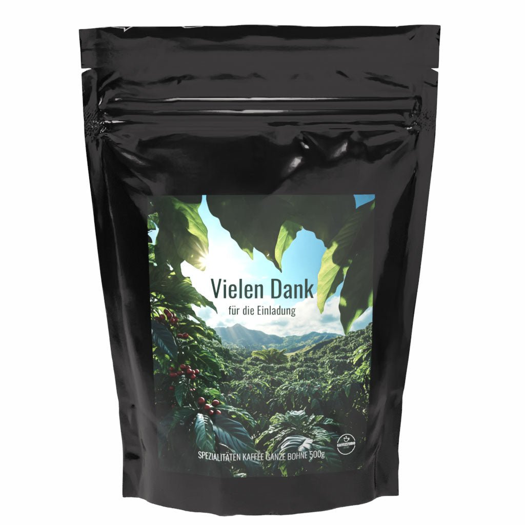 Geschenk Kaffee 'Vielen Dank für die Einladung' - Spezialitäten Kaffee - Kaffeestudio Shop