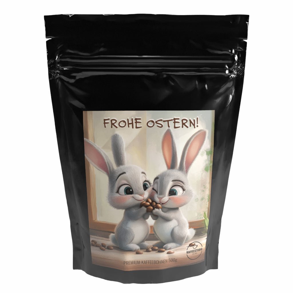 Geschenk Kaffee 'FROHE OSTERN' Motiv 2 - Premium Kaffeebohnen - Kaffeestudio Shop