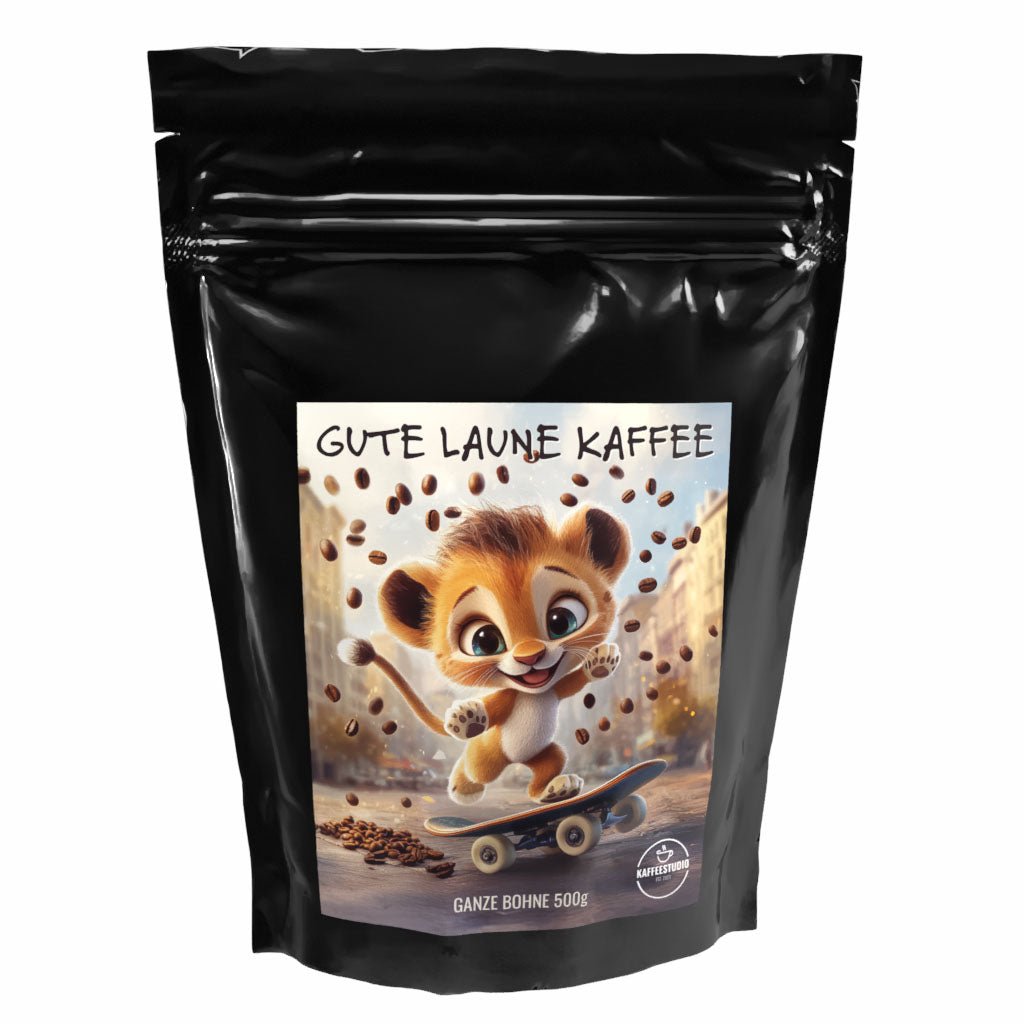 Geschenk Kaffee 'GUTE LAUNE' Motiv Taka - Premium Kaffeebohnen - Kaffeestudio.at