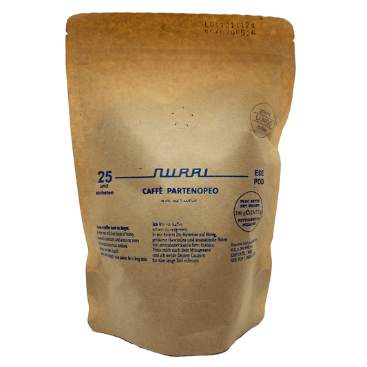 NEU ab April: NURRI CAFFÈ PARTENOPEO LUNGO 25 Stück CIALDE ESE Pads lose im Beutel - Kaffeestudio Shop