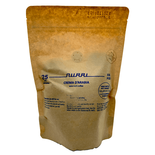 NEU ab April: NURRI CREMA D´ARABIA 25 Stück CIALDE ESE Pads lose im Beutel - Kaffeestudio Shop