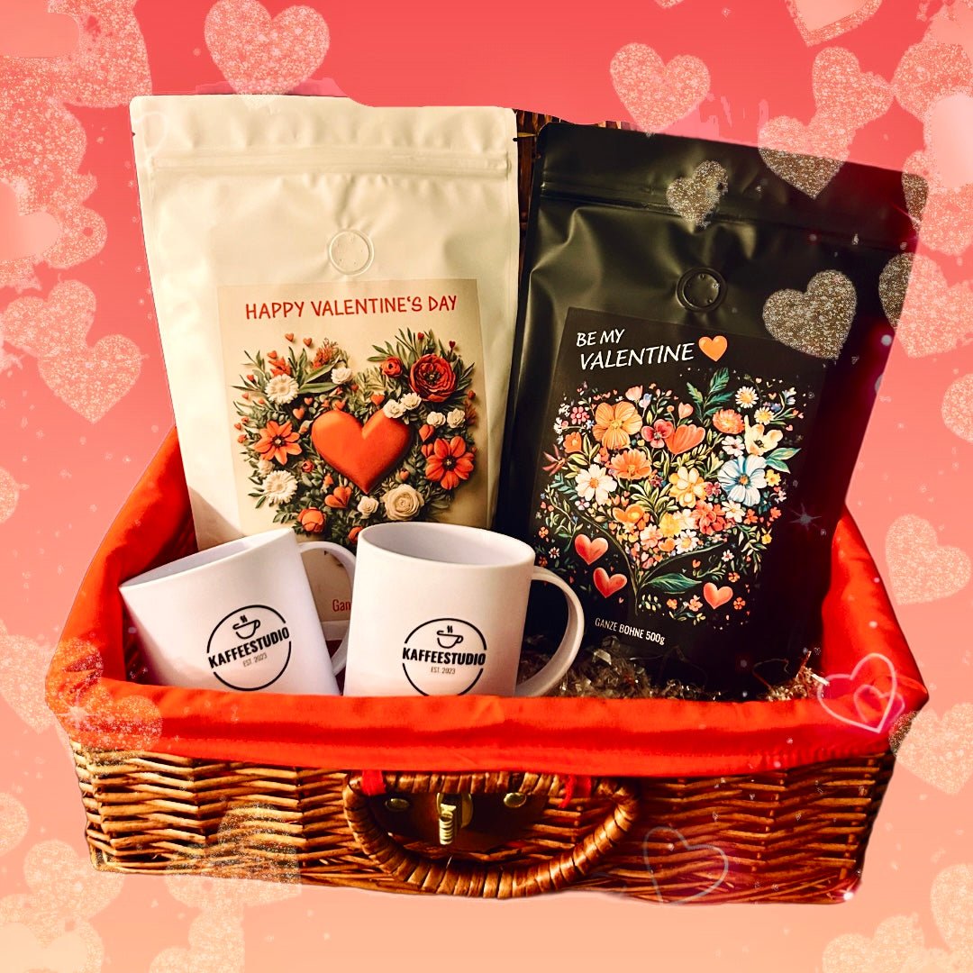 Valentinstags Geschenkkorb für Kaffeeliebhaber - Kaffeestudio.at